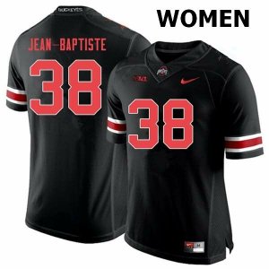 Women's Ohio State Buckeyes #38 Javontae Jean-Baptiste Black Out Nike NCAA College Football Jersey February NTS2344NB